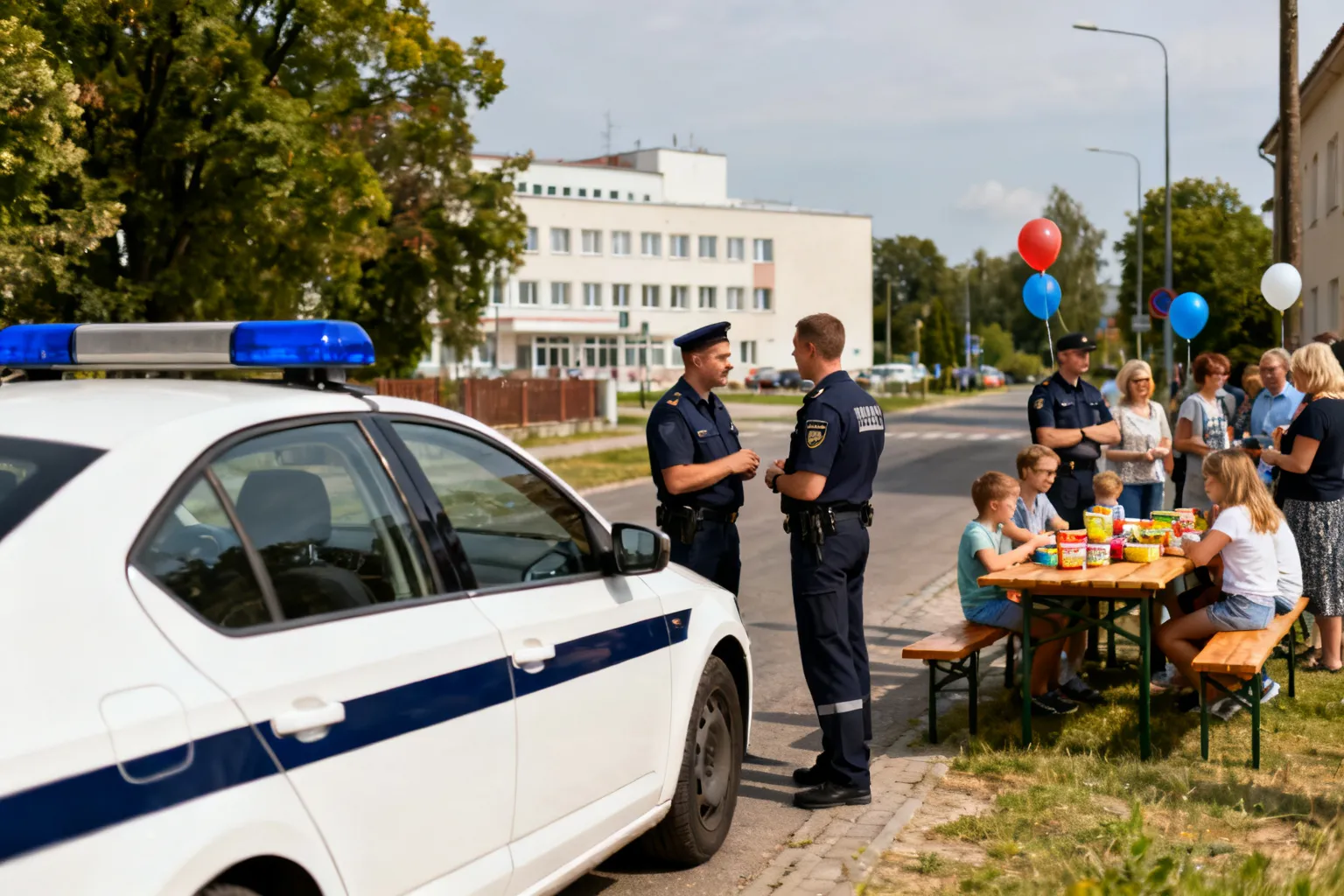 Policjanci na I Pikniku Integracyjnym Szpitala Żeromskiego w Krakowie