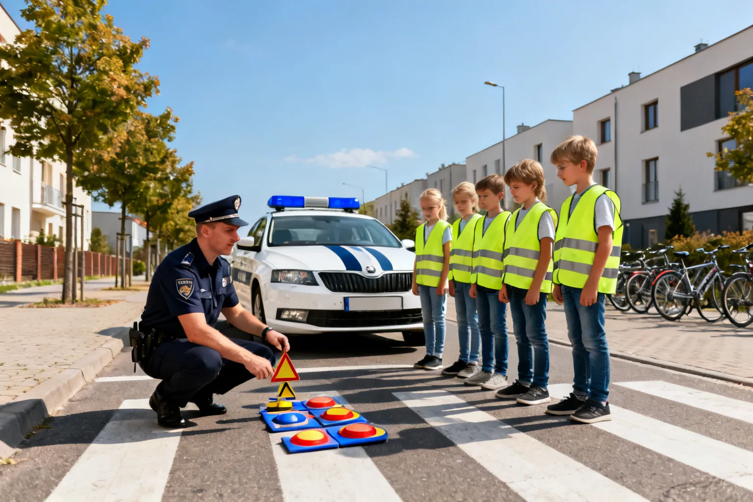 Policjanci przeprowadzili lekcje o bezpieczeństwie drogowym dla najmłodszych w Krakowie