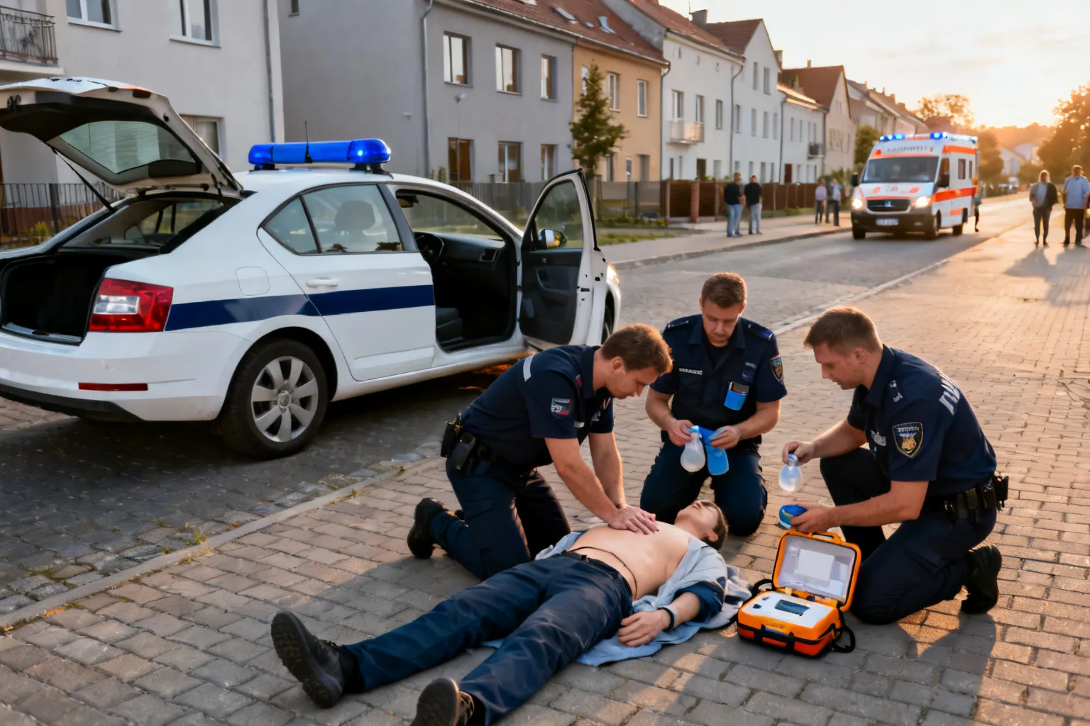 Policjanci z Krakowa ćwiczyli resuscytację podczas akcji „Ciśnij klatę” i przywrócili życie mężczyźnie