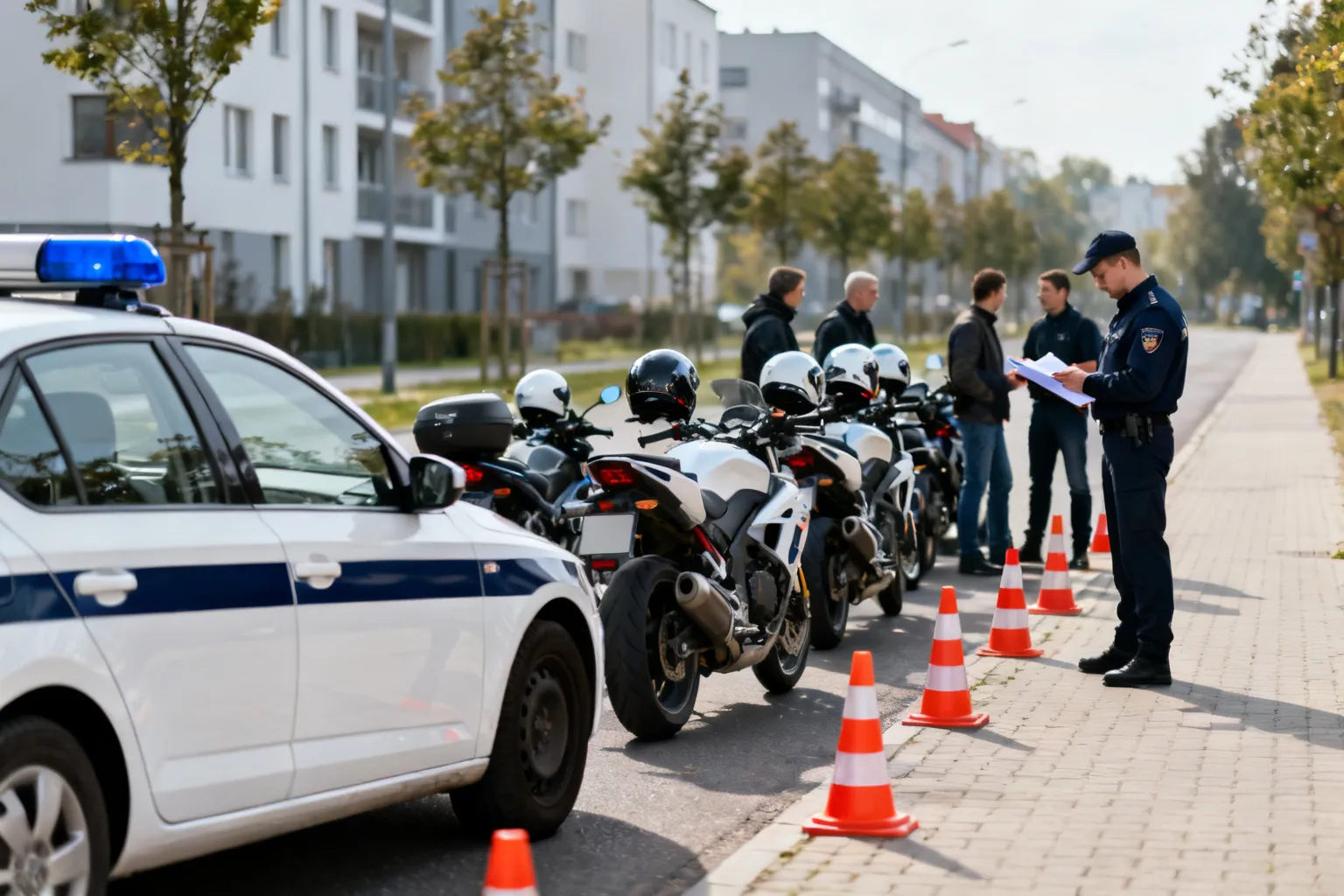 Kontrole motocyklistów w Krakowie — 418 skontrolowanych jednośladów