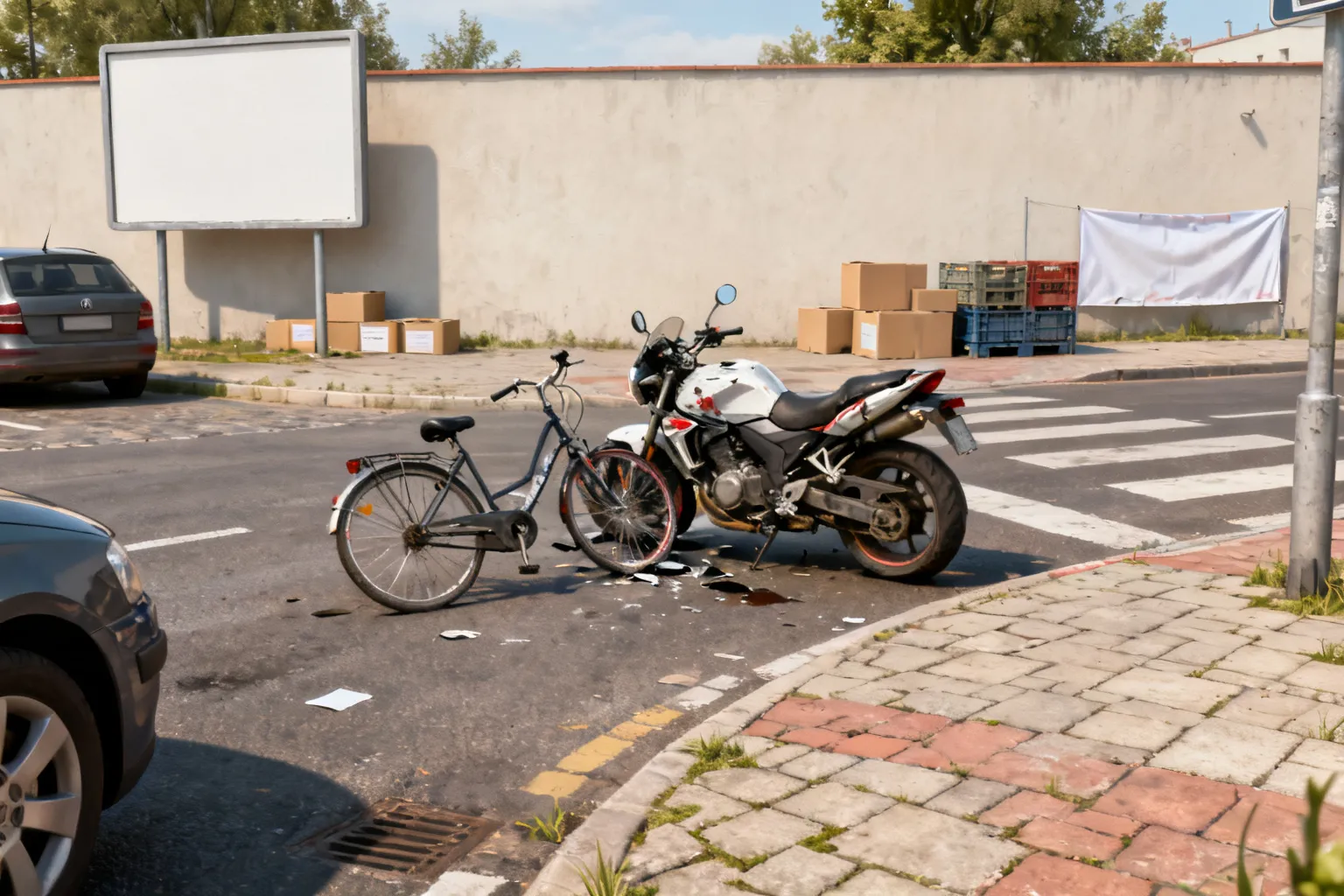 Wypadek w Gaju na Zakopiance — zderzenie osobówki z motocyklem, dwie osoby ranne