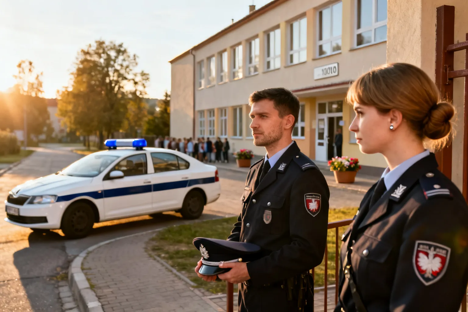 Policjanci na jubileuszu Szkoły Podstawowej nr 7 w Krakowie