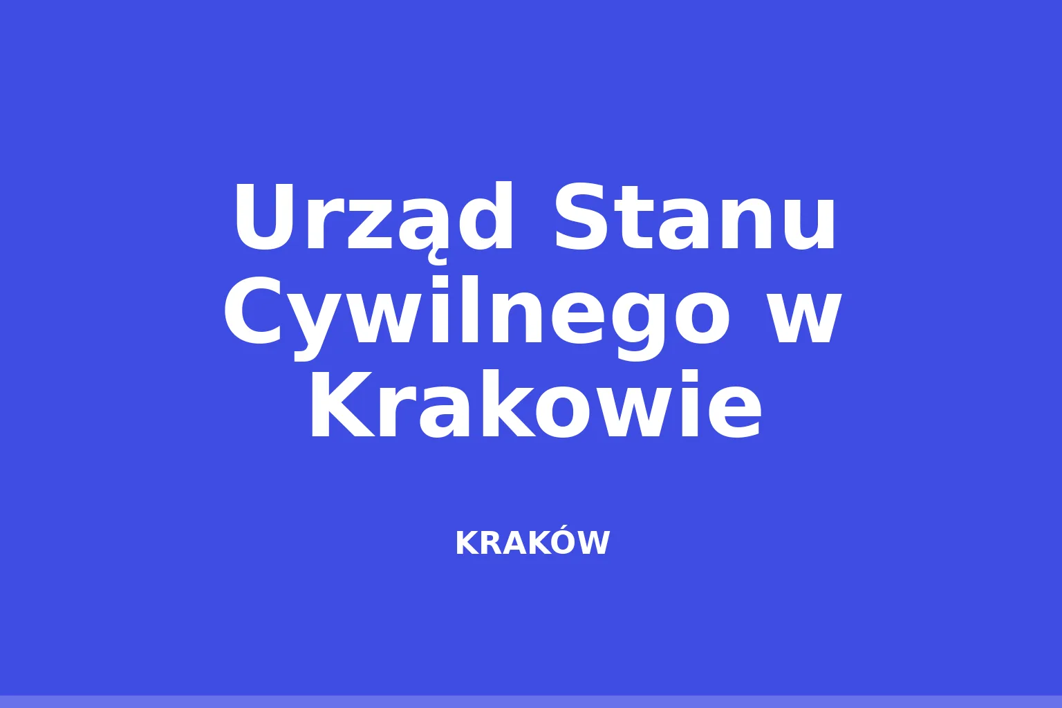 Urząd Stanu Cywilnego w Krakowie